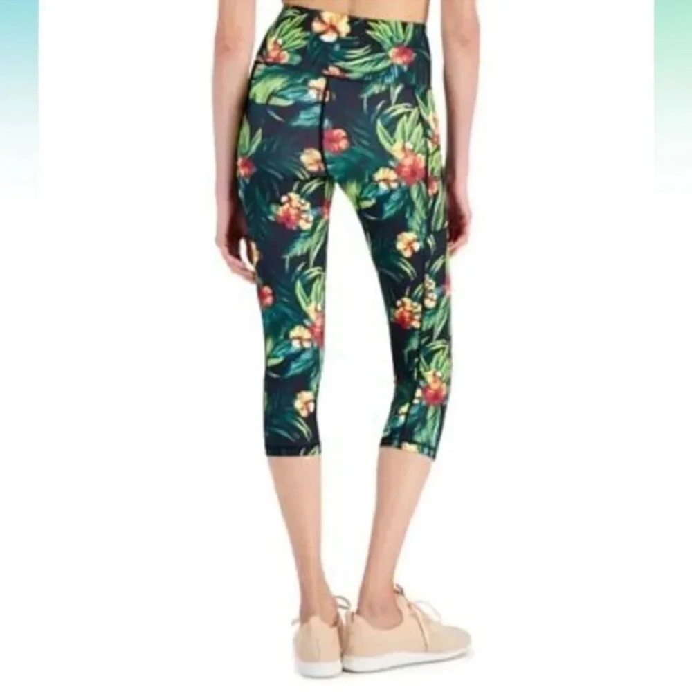 Tropical Side-Pocket Cropped Leggings BRAND NEW WITH TAGS - Picture 2 of 2